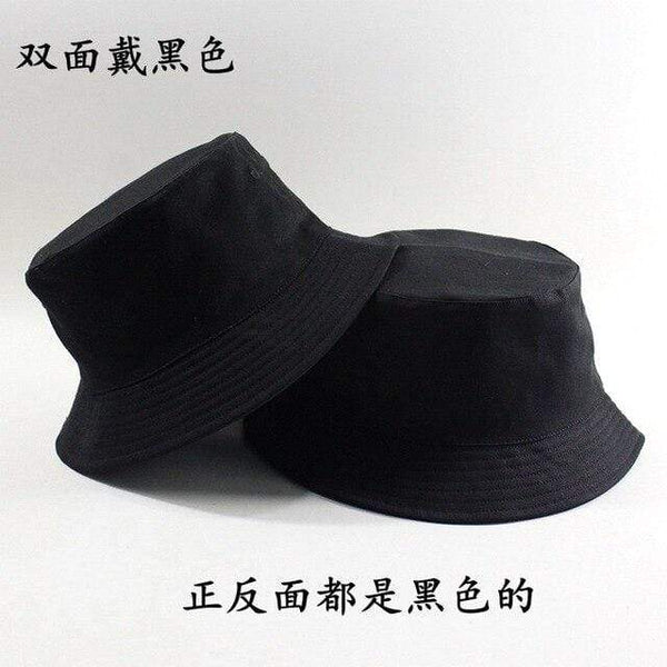 Planet Gates black black / 57 to 59cm Large size fishing hats big head man summer sun hat two sides wear panama caps plus sizes bucket hats 57-59cm 60-62cm 63-64cm
