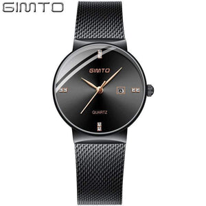 Planet Gates Black Black Box Women Watches Minimalism Rhinestone Calendar Japan Quartz Lady Wristwatch Holiday Lover's Gift Watch