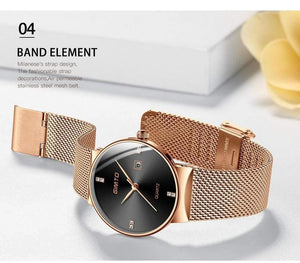 Planet Gates Black Black Box Women Watches Minimalism Rhinestone Calendar Japan Quartz Lady Wristwatch Holiday Lover's Gift Watch