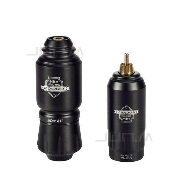Planet Gates black black Tattoo Kit Rocket Mini Rotary RCA Battery Machine Pen With Powerful Tattoo Power Supply Mini Wireless Set  Makeup Tools