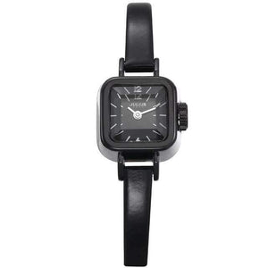 Planet Gates Black Black Women's Watch Japan Quartz Hours Fine Fashion Dress Bracelet Leather Lovely Mini Candy Square Cute Girl Gift Julius