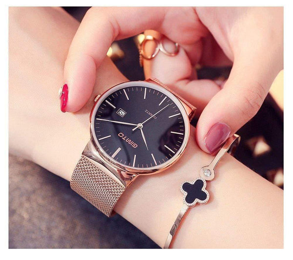Planet Gates black black Women Watch Minimalism Simple Stylish Luxury Casual lady Watches Waterproof Dress Wristwatch for Female
