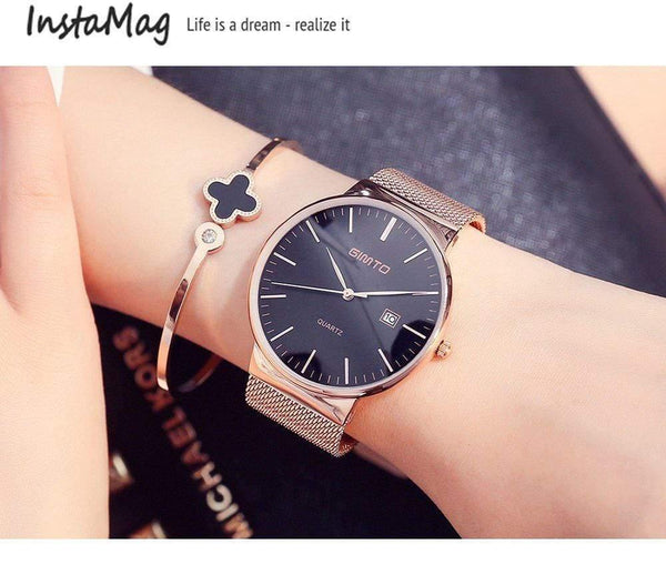 Planet Gates black black Women Watch Minimalism Simple Stylish Luxury Casual lady Watches Waterproof Dress Wristwatch for Female