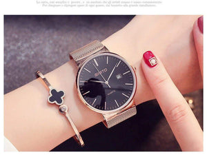 Planet Gates black black Women Watch Minimalism Simple Stylish Luxury Casual lady Watches Waterproof Dress Wristwatch for Female