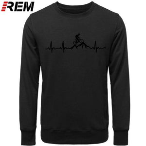 Planet Gates BLACK BLACK / XS Hoodies Mountain Bike Heartbeat Funny MTB Dirt Bike Plus Custom LONG Sleeve Men's Fashion Family Cotton Hoodies, Sweatshirts