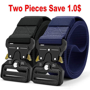 Tactical Belt Nylon Army Belt New Men's Military Multifunction Buckle Outdoor Sports Hook Belt 125/135cm Wide3.8cm