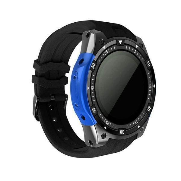 Planet Gates black blue / 512MB 4GB Smart Watch X100 Android 5.1MTK6580GPS Bluetooth WiFi SmartWatch Heart Rate Fitness Tracker for Samsung gear S3 KW88 GW11