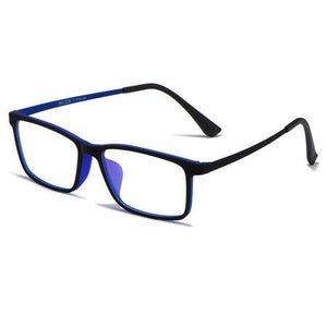 Planet Gates Black Blue Men Ultralight Full Frame Plastic Titanium Myopia Glasses Frame Super Elastic Temples Fashion Prescription Glasses Frame HR8085