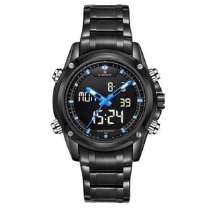 Planet Gates Black Blue Men Watches Luxury Brand Naviforce Men's Quartz Hour Analog LED Sports Watch Men Army Military Wrist Watch Relogio Masculino