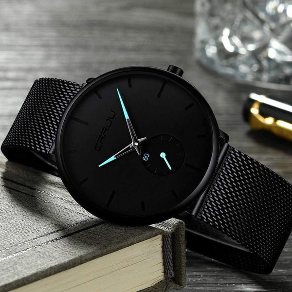 Planet Gates black blue Mens Watches Top Brand Luxury Waterproof Sport Watch Men Ultra Thin Dial Quartz Watch Casual Relogio Masculino