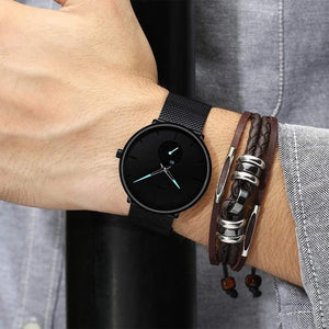Planet Gates black blue Mens Watches Top Brand Luxury Waterproof Sport Watch Men Ultra Thin Dial Quartz Watch Casual Relogio Masculino