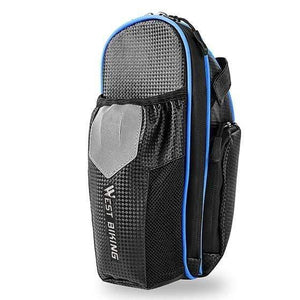 Planet Gates Black Blue MTB Bike Waterproof Rear Bag Bicycle Accessories Bike Saddle Bag with Water Bottle Pocket Cycling Rear Seat Tail Bag