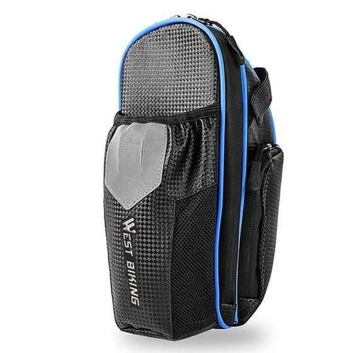 Planet Gates Black Blue MTB Bike Waterproof Rear Bag Bicycle Accessories Bike Saddle Bag with Water Bottle Pocket Cycling Rear Seat Tail Bag