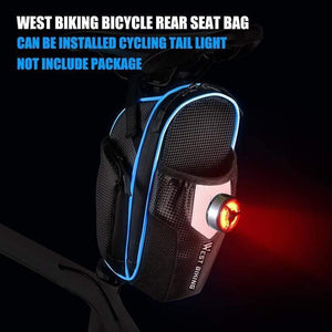 Planet Gates Black Blue MTB Bike Waterproof Rear Bag Bicycle Accessories Bike Saddle Bag with Water Bottle Pocket Cycling Rear Seat Tail Bag