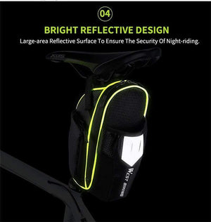 Planet Gates Black Blue MTB Bike Waterproof Rear Bag Bicycle Accessories Bike Saddle Bag with Water Bottle Pocket Cycling Rear Seat Tail Bag