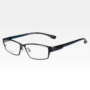 Planet Gates Black-Blue Reven Jate EJ267 Fashion Men Eyeglasses Frame Ultra Light-weighted Flexible IP Electronic Plating Metal Material Rim Glasses