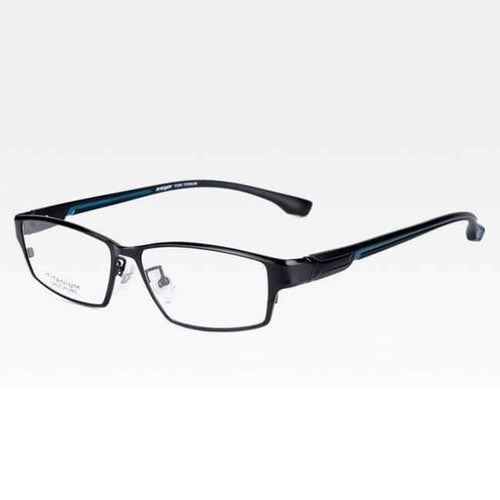 Planet Gates Black-Blue Reven Jate EJ267 Fashion Men Eyeglasses Frame Ultra Light-weighted Flexible IP Electronic Plating Metal Material Rim Glasses