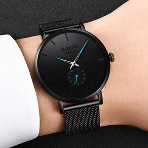 Planet Gates Black blue Sport Mens Watches Brand Luxury Waterproof Simple Watch Men Ultra Thin Dial Quartz Clock Relogio Masculino