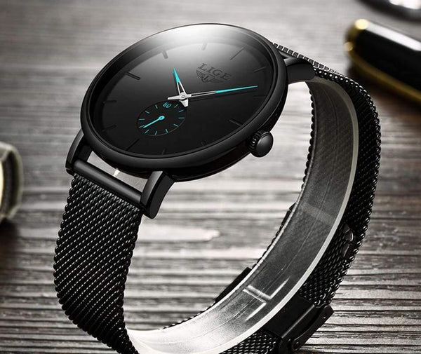 Planet Gates Black blue Sport Mens Watches Brand Luxury Waterproof Simple Watch Men Ultra Thin Dial Quartz Clock Relogio Masculino