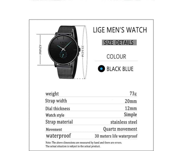 Planet Gates Black blue Sport Mens Watches Brand Luxury Waterproof Simple Watch Men Ultra Thin Dial Quartz Clock Relogio Masculino