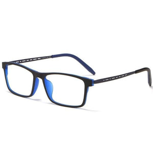 Planet Gates Black Blue Titanium Glasses Frame Men Comfortable Large Frame TR Glasses Frame Ultra Light Square Myopia Optical Glasses Frame 8822T