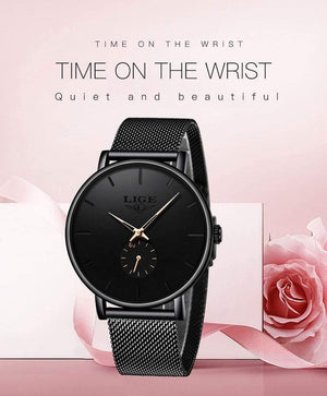 Planet Gates Black blue Womens Watches Top Brand Luxury Casual Fashion Watch Women Quartz Waterproof Clock Mesh belt Ladies Wristwatch Ladies Watch