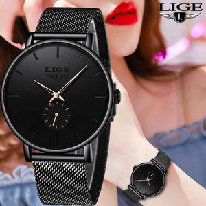 Planet Gates Black blue Womens Watches Top Brand Luxury Casual Fashion Watch Women Quartz Waterproof Clock Mesh belt Ladies Wristwatch Ladies Watch