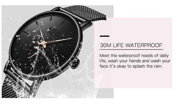 Planet Gates Black blue Womens Watches Top Brand Luxury Casual Fashion Watch Women Quartz Waterproof Clock Mesh belt Ladies Wristwatch Ladies Watch