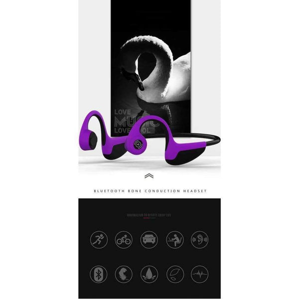 Planet Gates Black Bluetooth 5.0 S.Wear Z8 Wireless Headphones Bone Conduction Earphone Outdoor Sport Headset with Mic With Box