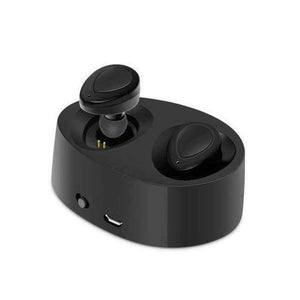 Planet Gates Black Bluetooth Earphones True Wireless Earbuds Mini Stereo Music Headsets Hands-free With Mic Charging Box for Phones