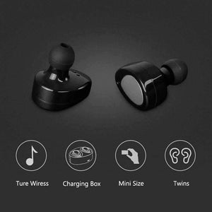 Planet Gates Black Bluetooth Earphones True Wireless Earbuds Mini Stereo Music Headsets Hands-free With Mic Charging Box for Phones