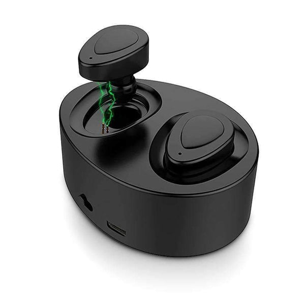 Planet Gates Black Bluetooth Earphones True Wireless Earbuds Mini Stereo Music Headsets Hands-free With Mic Charging Box for Phones