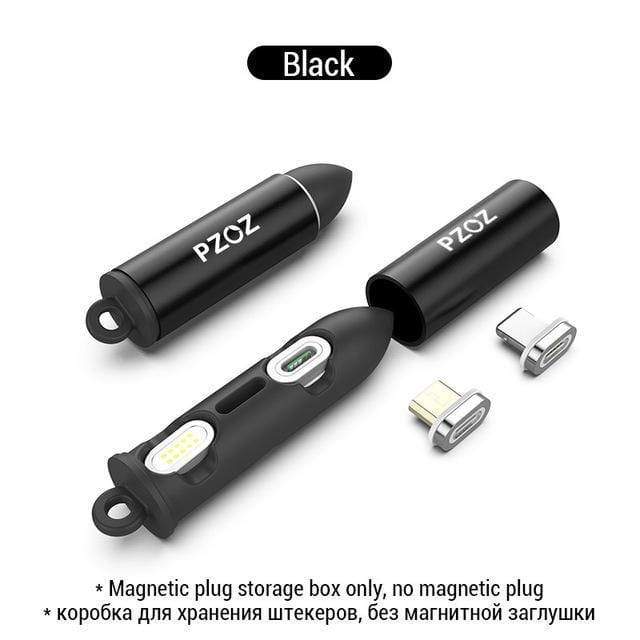 Planet Gates PZOZ Magnetic Cable plug Type C Micro USB C 8 pin Fast Charging Adapter Phone Microusb Magnet Charger cord plugs Storage Box bag