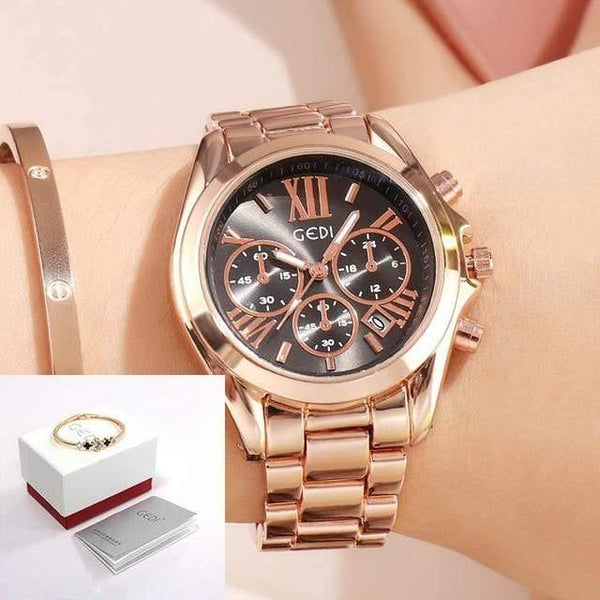 Planet Gates Black Box Women Watches Fashion Quartz Female Clock Women's Watch Stainless Steel Strap Ladies Wristwatch Luxury Hour reloj