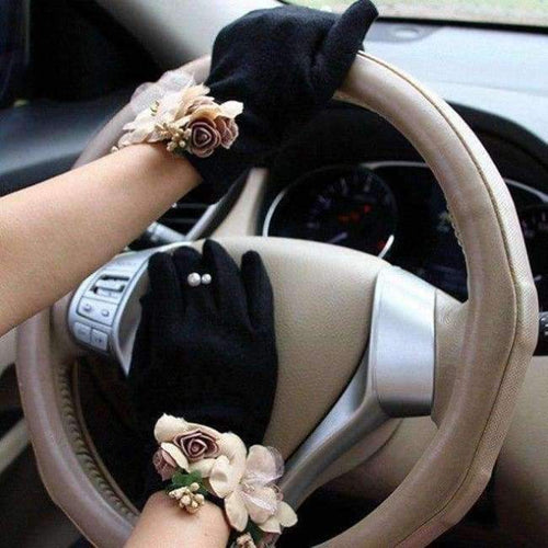 Planet Gates black Brand Gloves Winter Women Gloves Cashmere Mittens Female Beig Flower Warm Wool Gloves Women Driving Gloves