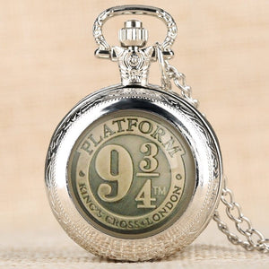 Planet Gates Black/Bronze/Gold/Silver Clock 9 3/4 Platform King's Cross Quartz Pocket Watch Necklace Chain FOB Watch Pendant Art Collectibles