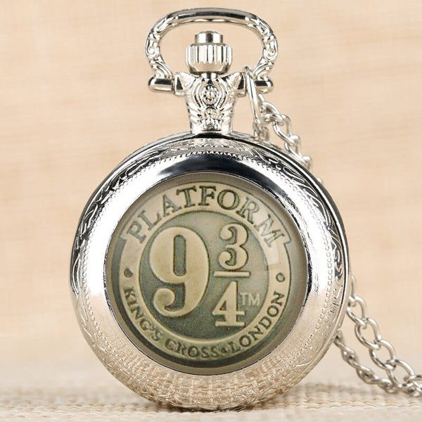 Planet Gates Black/Bronze/Gold/Silver Clock 9 3/4 Platform King's Cross Quartz Pocket Watch Necklace Chain FOB Watch Pendant Art Collectibles