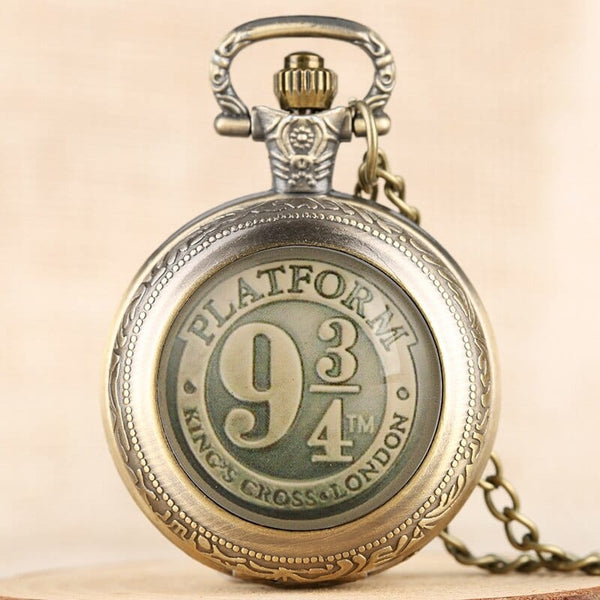 Planet Gates Black/Bronze/Gold/Silver Clock 9 3/4 Platform King's Cross Quartz Pocket Watch Necklace Chain FOB Watch Pendant Art Collectibles