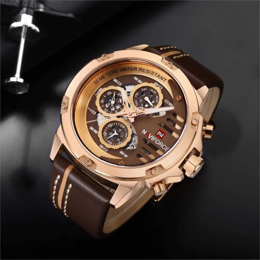 Planet Gates Black Brown Mens Watches Top Brand Luxury 3Bar Waterproof Date Quartz Watch Man Leather Sport Wrist Watch Men Waterproof Clock