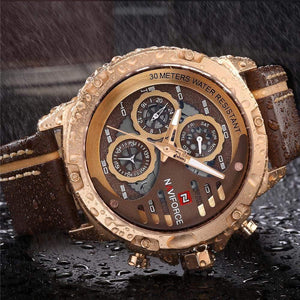 Planet Gates Black Brown Mens Watches Top Brand Luxury 3Bar Waterproof Date Quartz Watch Man Leather Sport Wrist Watch Men Waterproof Clock