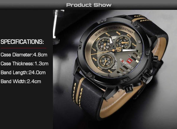 Planet Gates Black Brown Mens Watches Top Brand Luxury 3Bar Waterproof Date Quartz Watch Man Leather Sport Wrist Watch Men Waterproof Clock