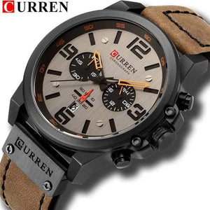 Planet Gates black brown Mens Watches Top Luxury Brand Waterproof Sport Wrist Watch Chronograph Quartz Military Genuine Leather Relogio Masculino