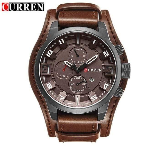 Planet Gates black brown Military Quartz Mens Watches Top Brand Luxury Leather Men Watch Casual Sport Male Clock Watch 8225