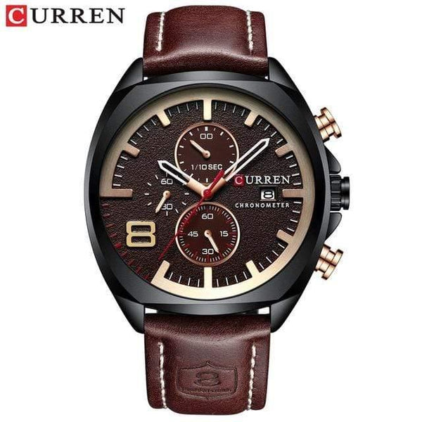 Planet Gates black brown watch Men Watches Top Brand Luxury CURREN Military Analog Quartz Watch Men's Sport Wristwatch Relogio Masculino Waterproof 30M