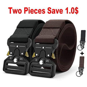 Tactical Belt Nylon Army Belt New Men's Military Multifunction Buckle Outdoor Sports Hook Belt 125/135cm Wide3.8cm