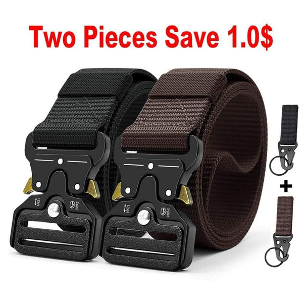 Tactical Belt Nylon Army Belt New Men's Military Multifunction Buckle Outdoor Sports Hook Belt 125/135cm Wide3.8cm