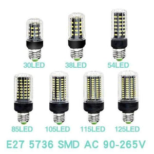 Planet Gates Black Bulb E27 / 33LEDs / Cold White LED Light E27 Lamp E14 LED Bulb Corn 20 30 46 81 100 LEDs Lampada SMD5730 220V Corn Bulb Chandelier Candle Spotlight Home Decor