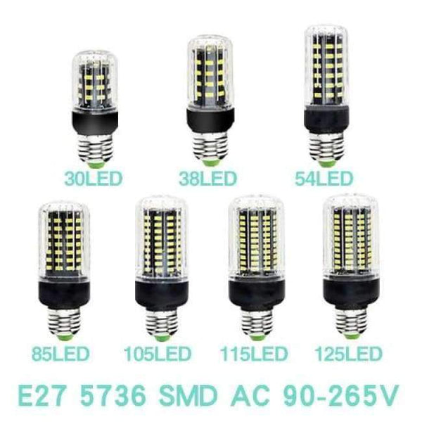 Led Light E27 Lamp E14 Led Bulb Corn 20 30 46 81 100 Leds Lampada Smd5730 220V Corn Bulb Chandelier Candle Spotlight Home Decor - Black Bulb