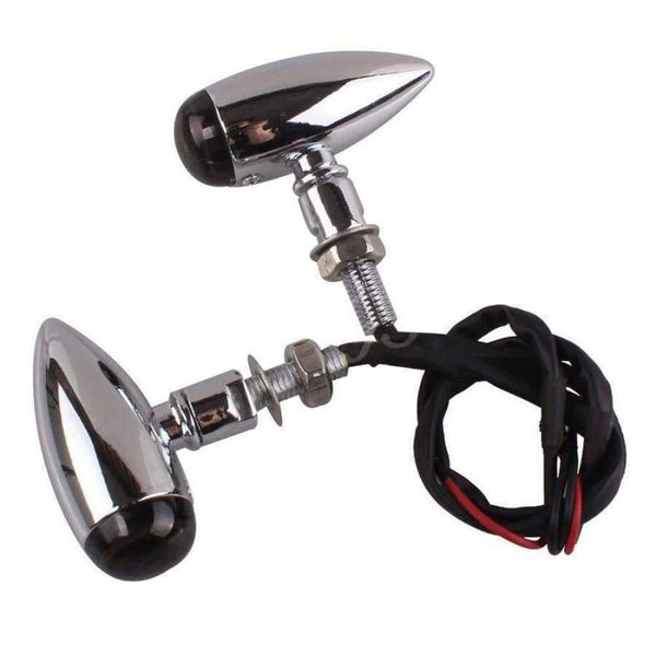 Planet Gates Black Bullet Metal LED Lens Motorcycle Turn Signal Indicator Flasher Light For Mini Sportster Harley Bobber Chopper For Honda Yamaha