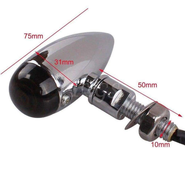 Planet Gates Black Bullet Metal LED Lens Motorcycle Turn Signal Indicator Flasher Light For Mini Sportster Harley Bobber Chopper For Honda Yamaha